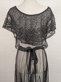 1930s Black Silk + Lace Dress