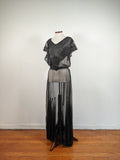 1930s Black Silk + Lace Dress
