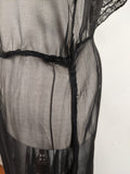1930s Black Silk + Lace Dress
