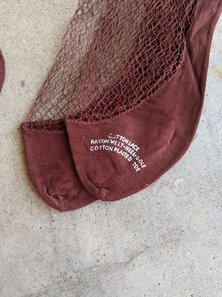 Deadstock 1940s Fishnet Stockings