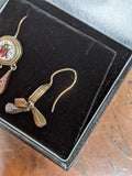 19th c. Micromosaic Beetle Earrings