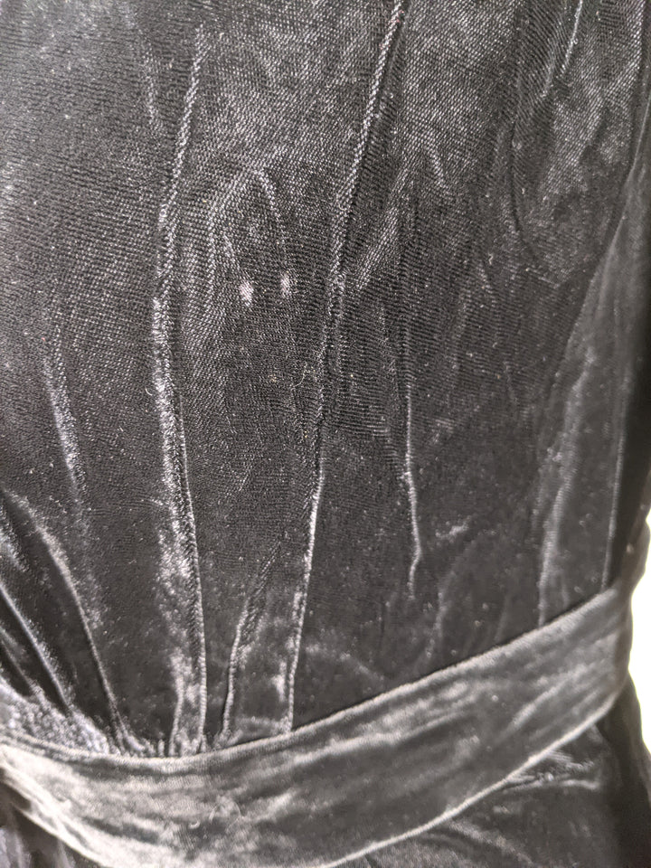 1930s-1940s Rayon Velvet Dress | XL