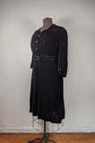 1930s-1940s Rayon Velvet Dress | XL