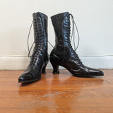 1910s-1920s Black Louis Heel Boots | Approx 6.5-7