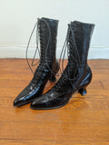 1910s-1920s Black Louis Heel Boots | Approx 6.5-7