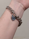 1907 Sterling Silver Curb Bracelet + Heart Lock