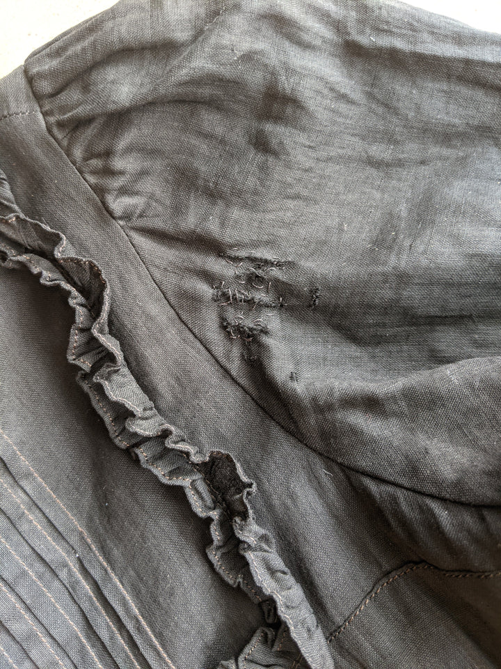 1900s Black Cotton Wrapper Dress