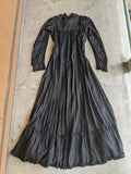 1900s Black Cotton Wrapper Dress