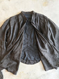 1900s Black Silk Bishop Sleeve Wrap Blouse