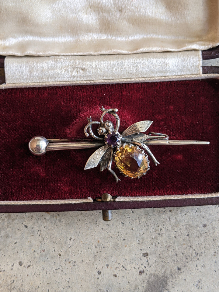 1900s Sterling Silver Fly or Bee Brooch