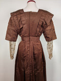 1908-1909 Red Ochre Silk Dress