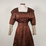 1908-1909 Red Ochre Silk Dress