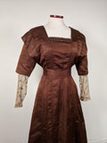 1908-1909 Red Ochre Silk Dress