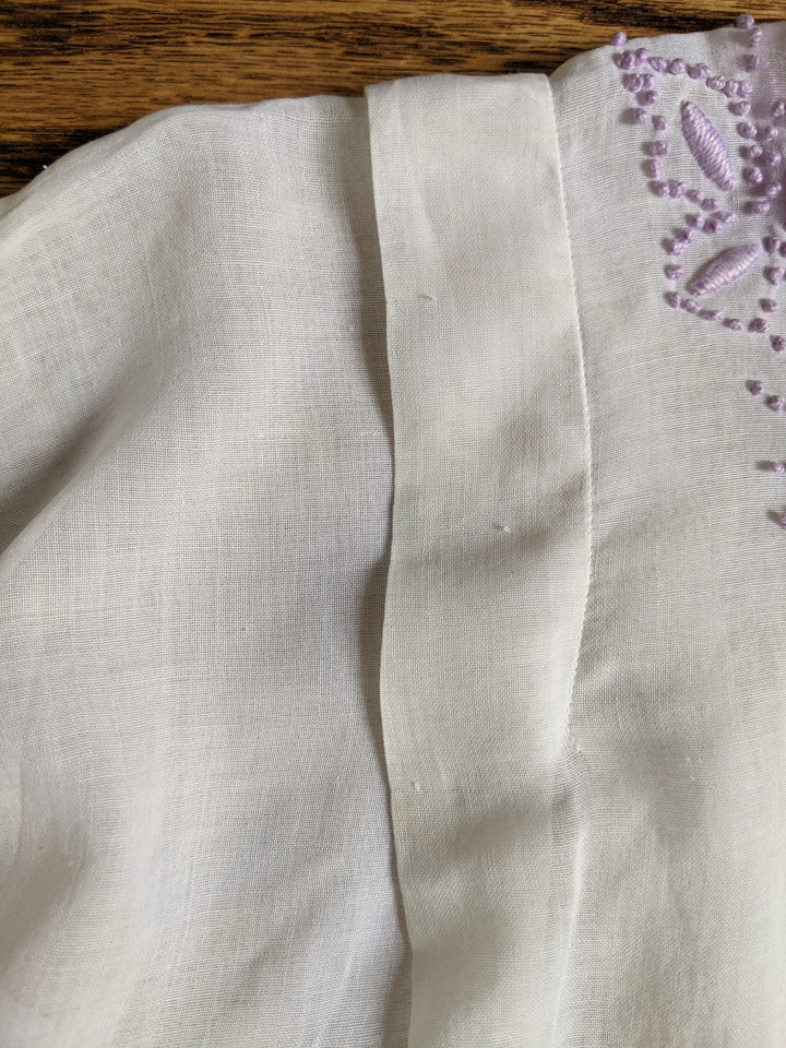 1910s Lilac Embroidered Blouse