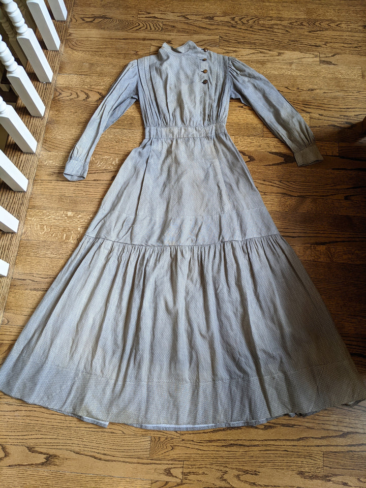 1900s Black + White Cotton Dress