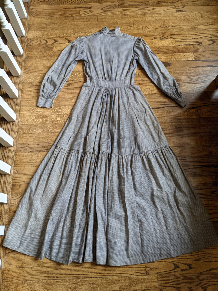 1900s Black + White Cotton Dress
