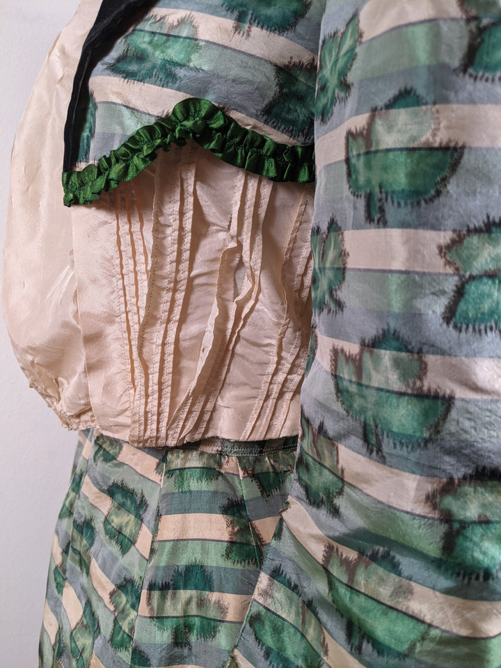 1890s Green Leaf Pattern Dress | Study + Display