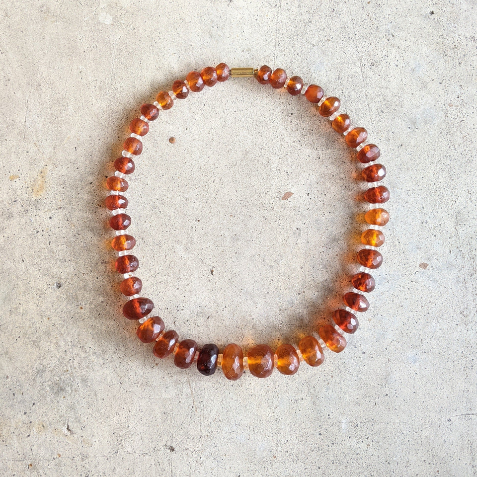 19th c. Faceted Amber Necklace