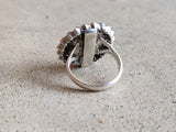 Early 19th c. Black Dot Paste Silver Ring