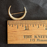 1900s 10k Gold Repousse Moon Brooch