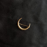 1900s 10k Gold Repousse Moon Brooch