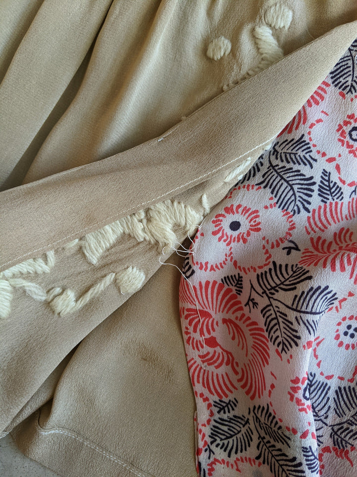 1920s Silk Floral Dress