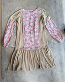 1920s Silk Floral Dress