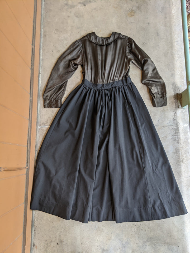 1910s Black Silk + Wool Dress
