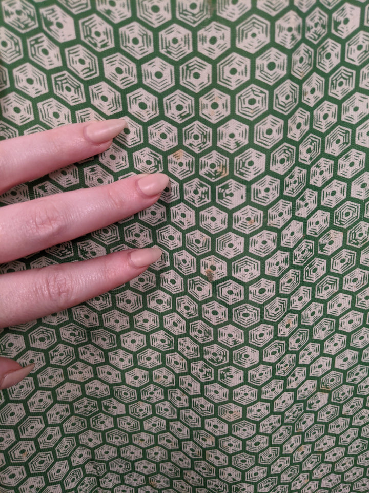 1930s Rayon Spiderweb Novelty Print Dress