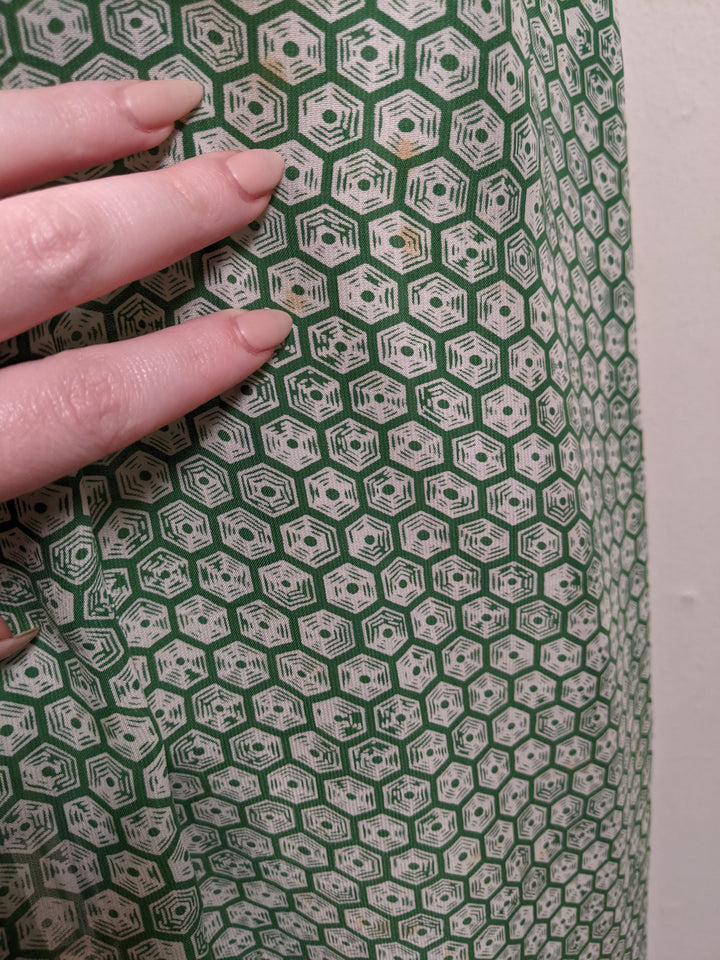 1930s Rayon Spiderweb Novelty Print Dress