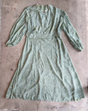 1930s Rayon Spiderweb Novelty Print Dress