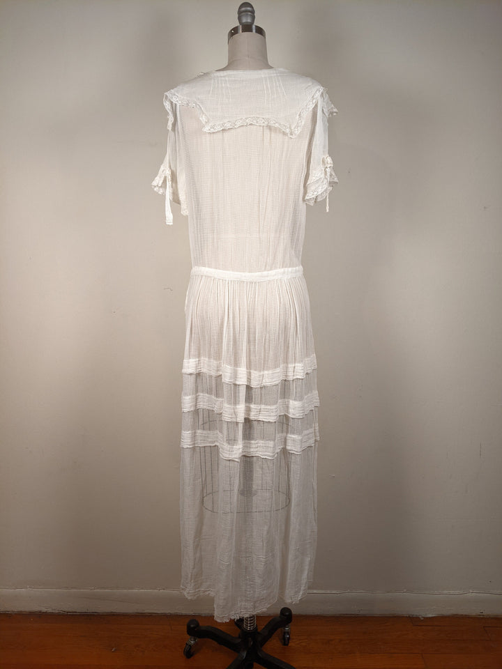 C. 1920s Cotton Gauze Dress