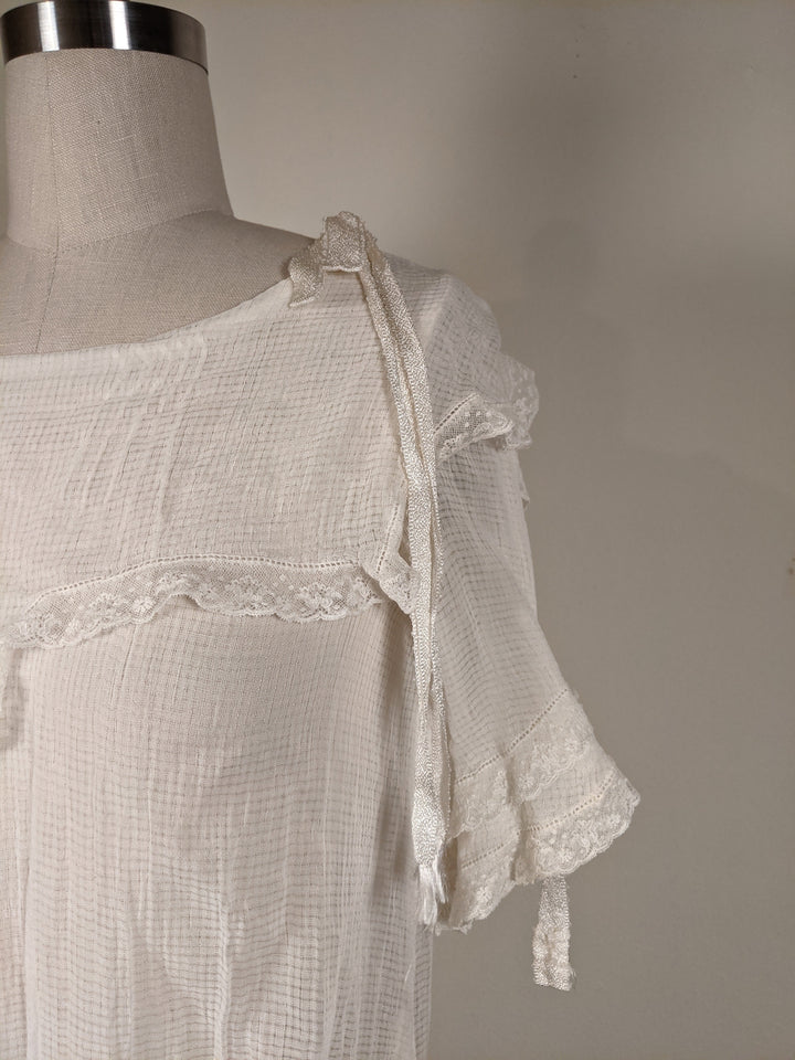 C. 1920s Cotton Gauze Dress