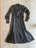 1930s Inky Black Silk Dress | XS-S