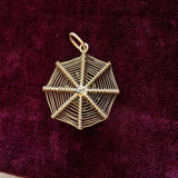 1900s 9k Gold Spider Web Pendant
