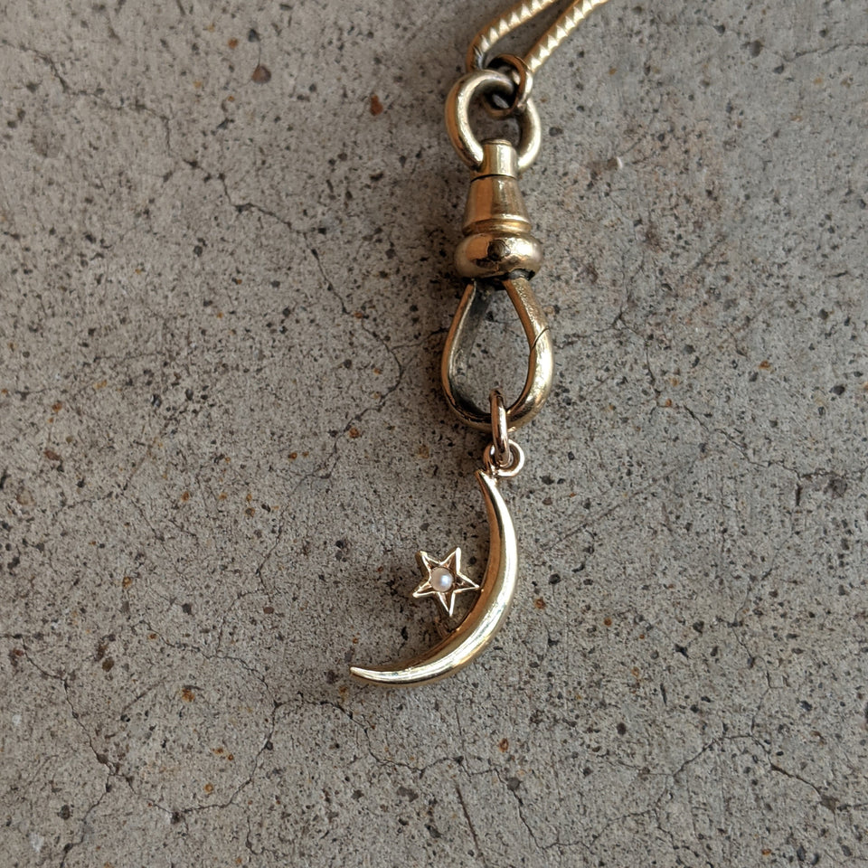 1910s 10k Gold Moon + Star Charm