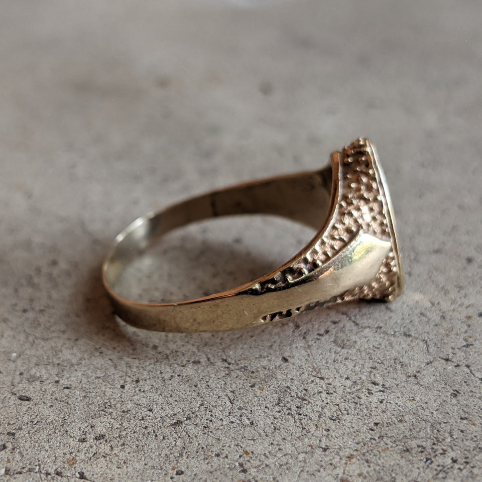 14k Gold Celestial Signet Ring c. Turn of the Century