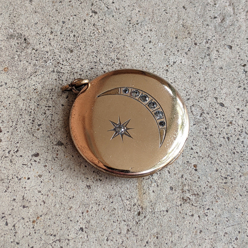 1900s-1910s Moon + Star Locket