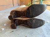 1900s-1910s Oatmeal Brown Lace Up Boots | Sz 7-7.5