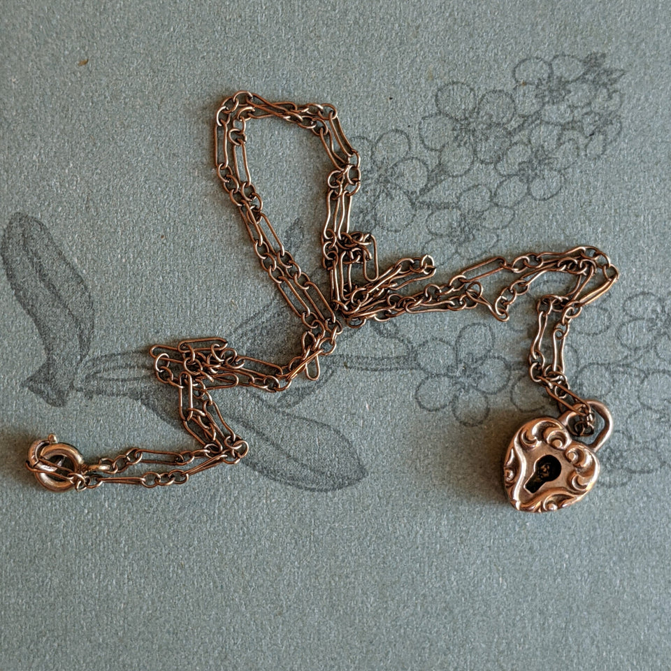 1900s-1910s Heart Padlock Necklace
