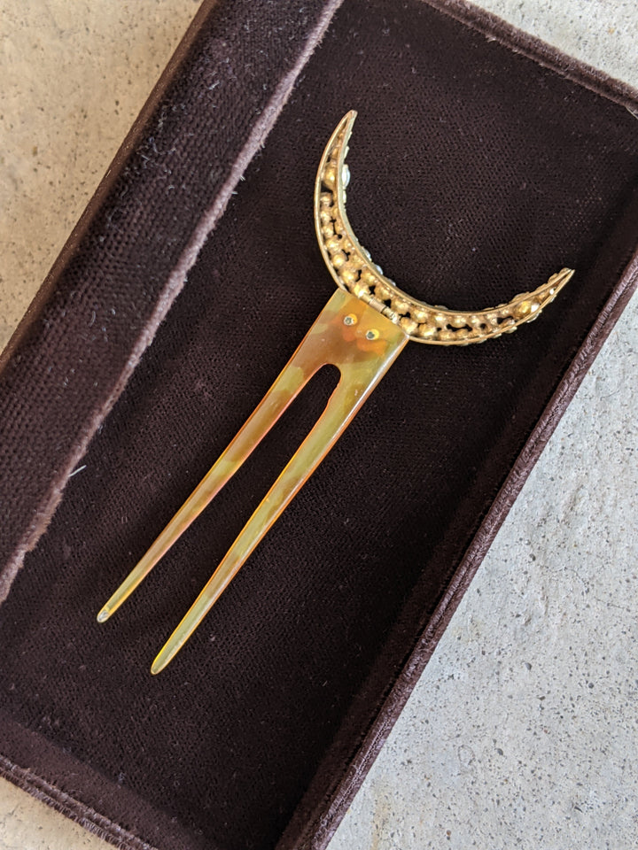 1900s Crescent Moon Goddess Diana Hair Comb