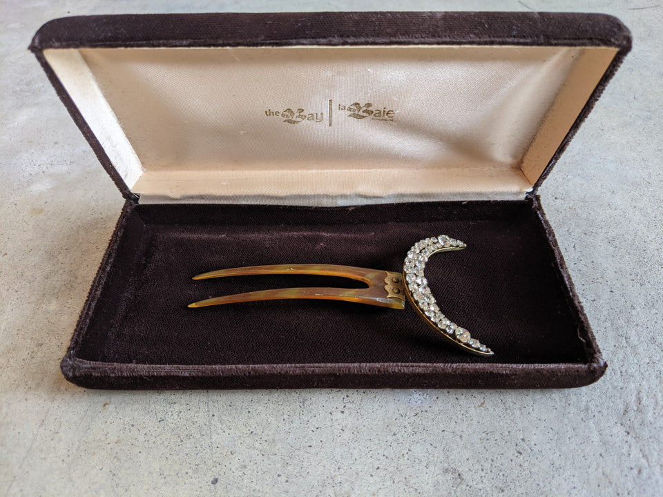 1900s Crescent Moon Goddess Diana Hair Comb