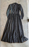 c. 1890s-1900s Dark Indigo Calico Dress