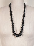 c. 1860s Carved Jet Bead Necklace