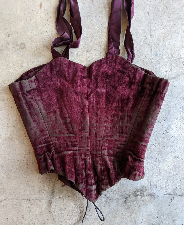 19th c. Purple Velvet Swiss Waist