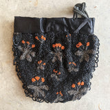 1930s-1940s Orange + Black Beaded Purse