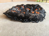 1930s-1940s Orange + Black Beaded Purse