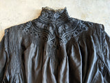 1900s Black Silk Shirt-Waist