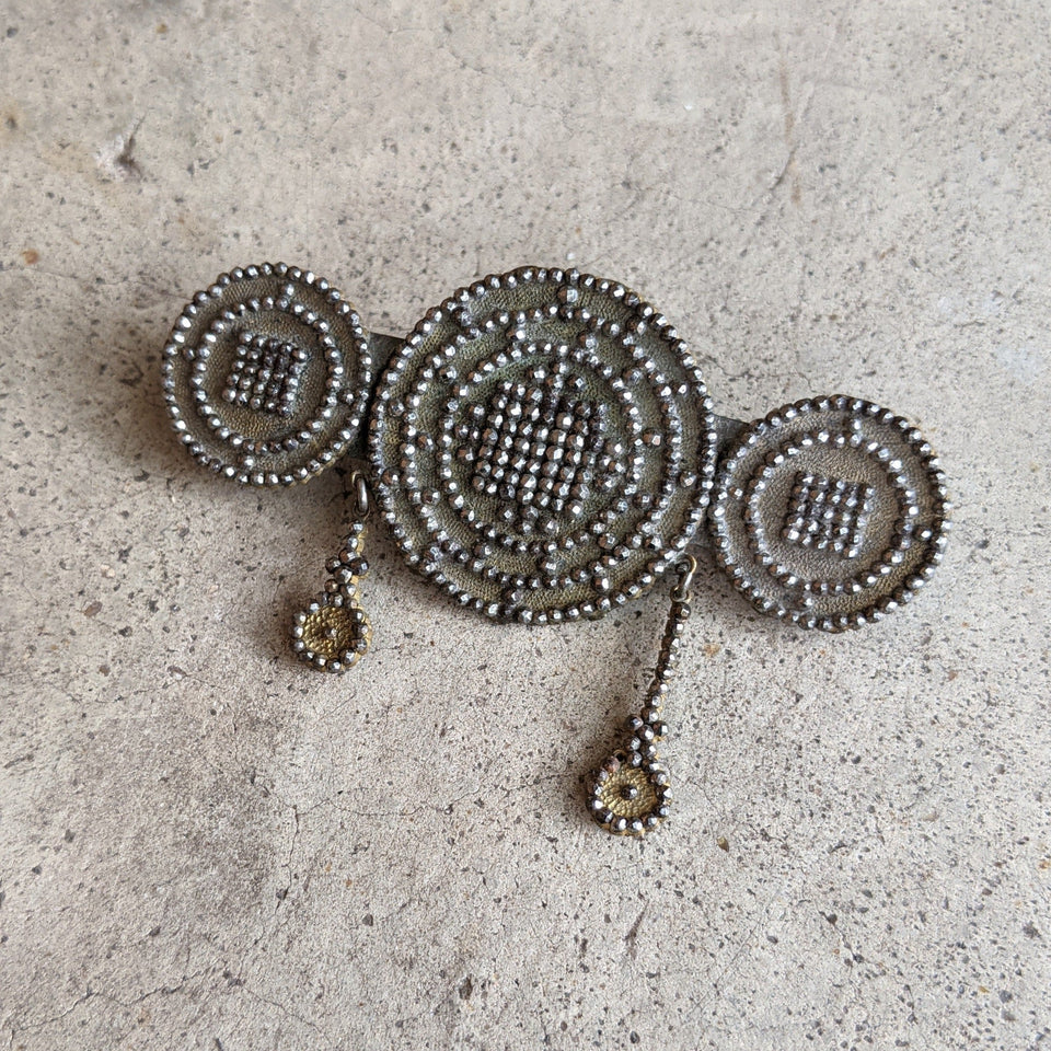 Unusual Georgian Cut Steel Brooch