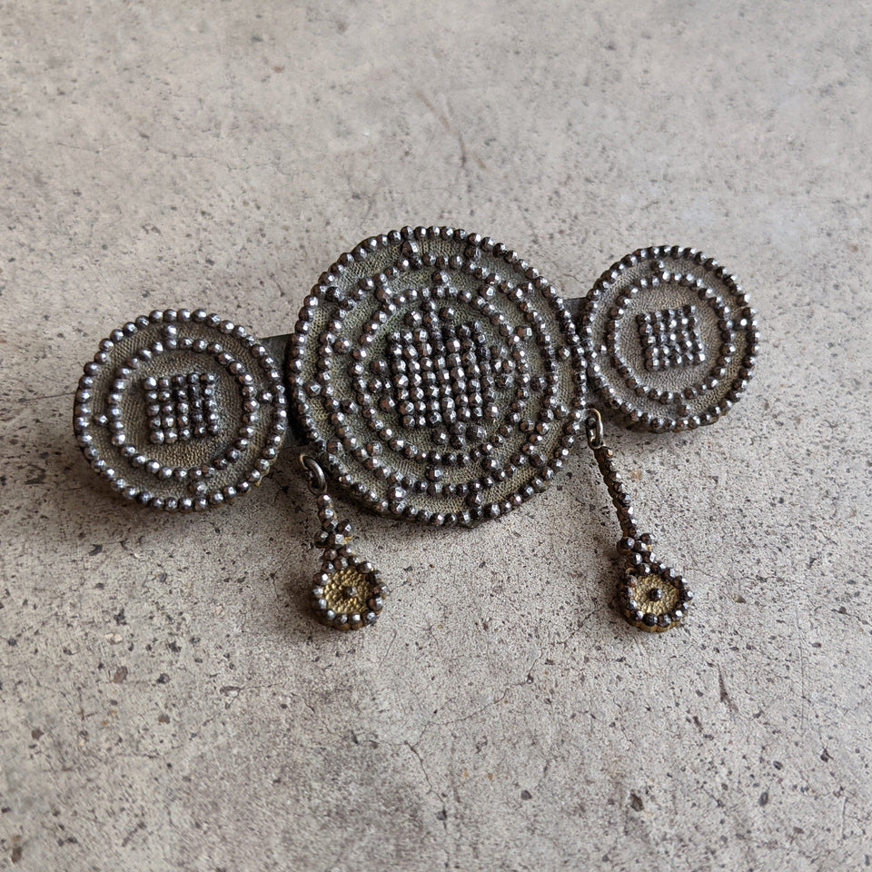 Unusual Georgian Cut Steel Brooch